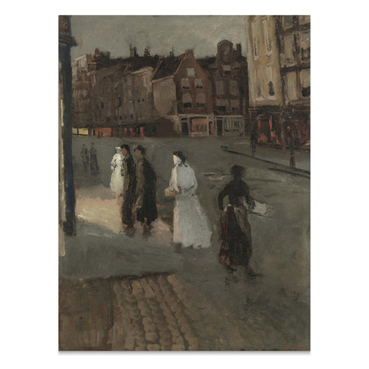 Premium Poster of Vintage Street Scene Art Retro Print Posters