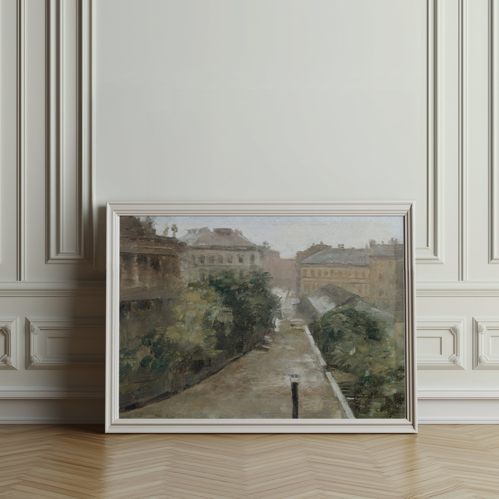 Premium Poster of Vintage Street Scene European Landscape Art Posters