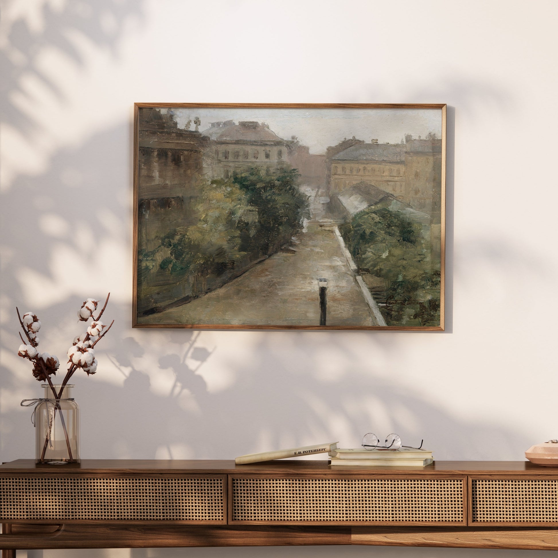 Premium Poster of Vintage Street Scene European Landscape Art Posters