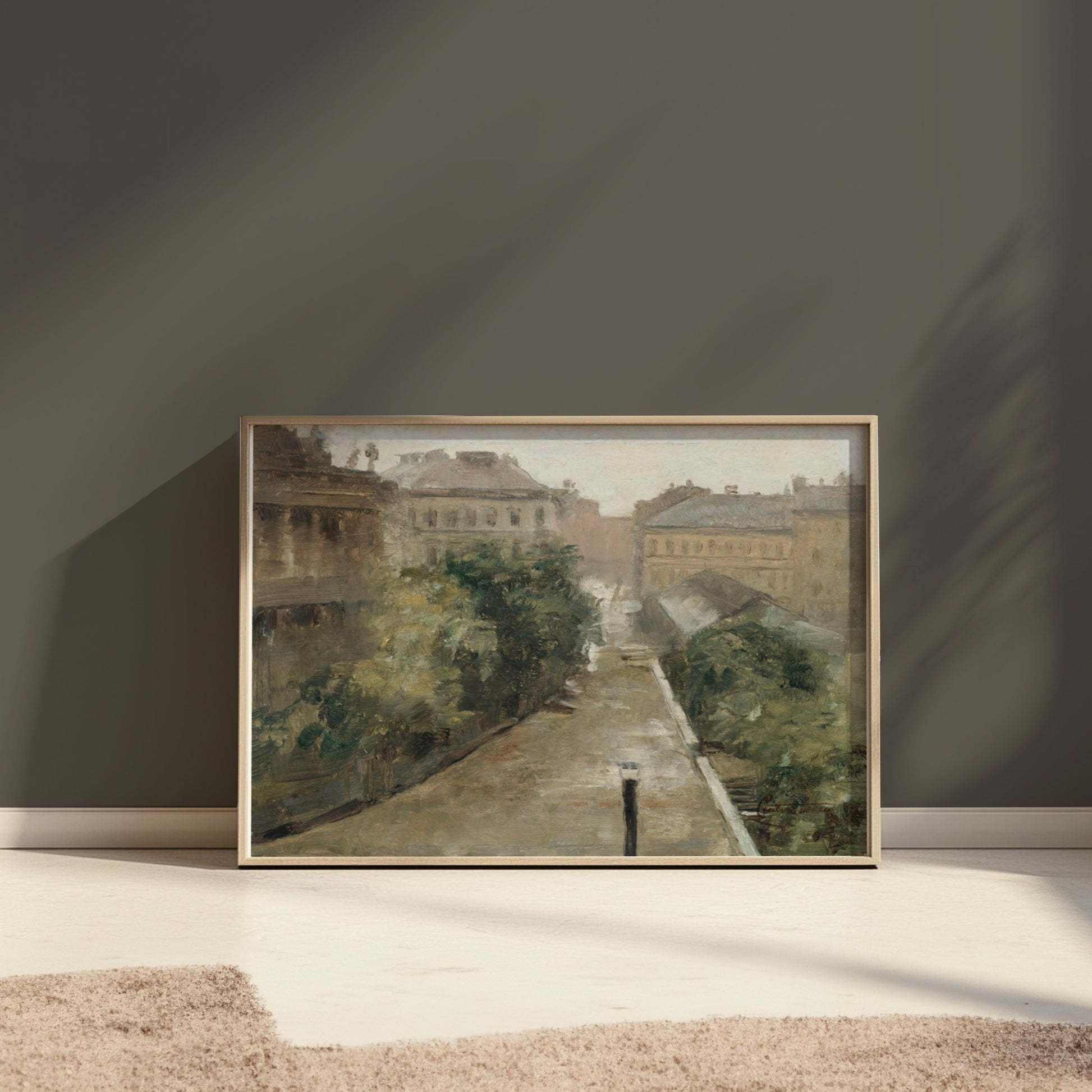 Premium Poster of Vintage Street Scene European Landscape Art Posters