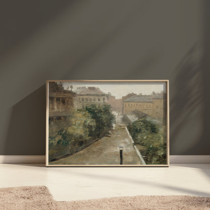Premium Poster of Vintage Street Scene European Landscape Art Posters