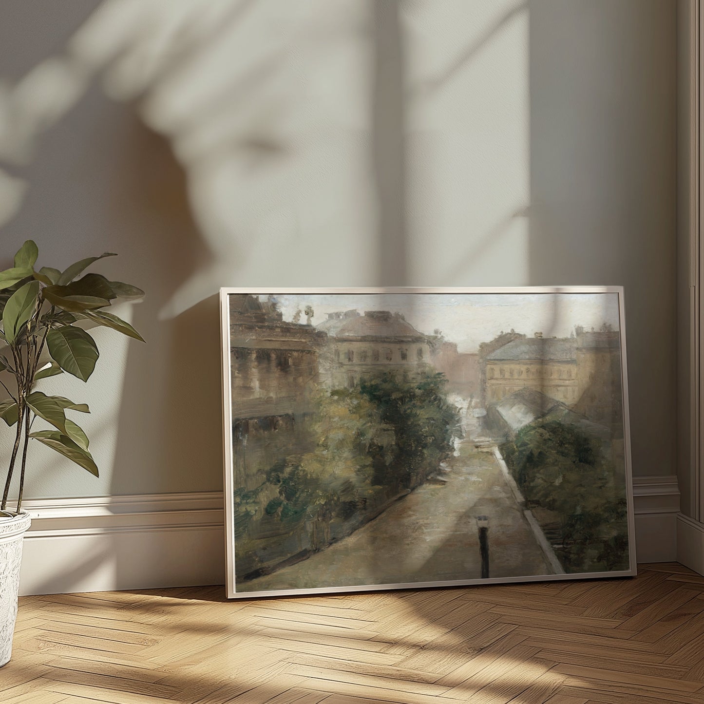 Premium Poster of Vintage Street Scene European Landscape Art Posters