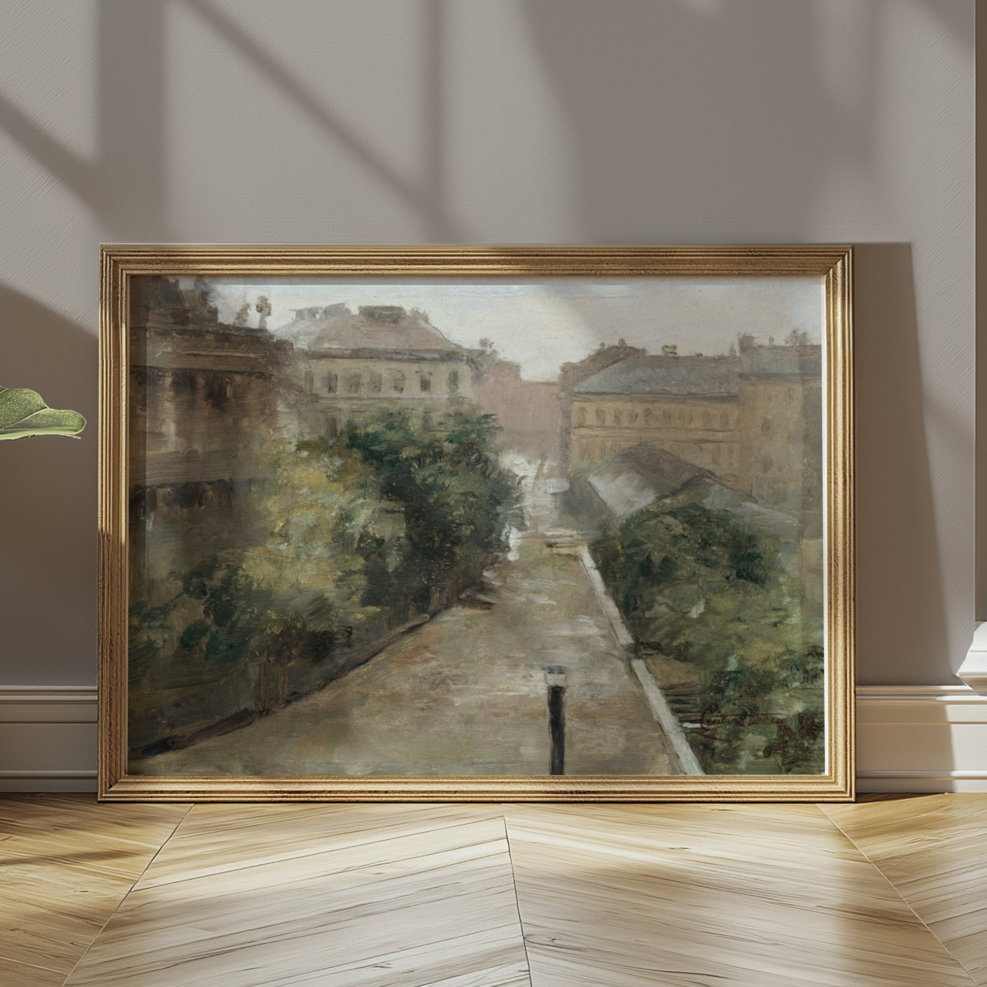 Premium Poster of Vintage Street Scene European Landscape Art Posters
