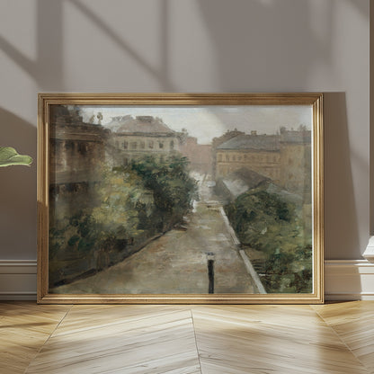 Premium Poster of Vintage Street Scene European Landscape Art Posters
