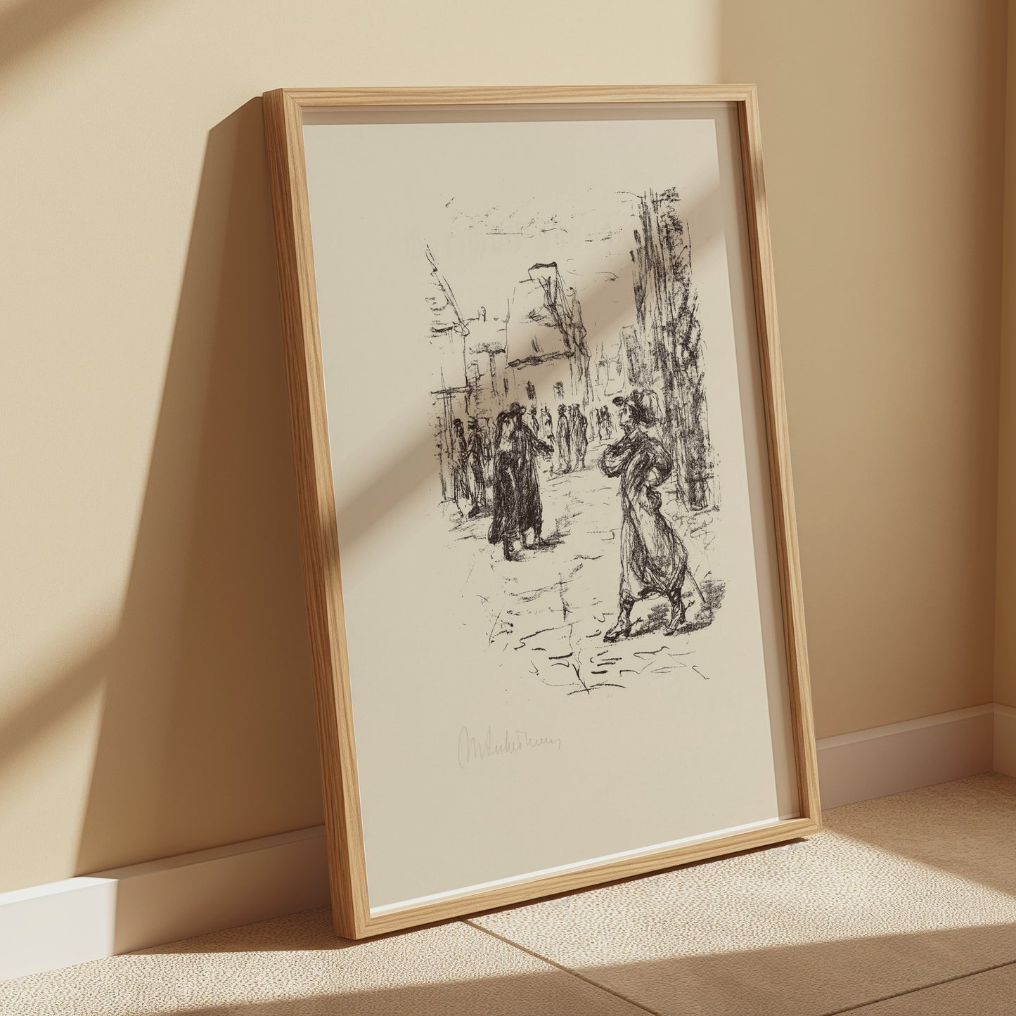 Premium Poster of Vintage Street Scene Sketch Art Print Posters