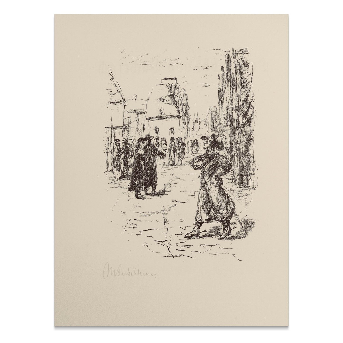 Premium Poster of Vintage Street Scene Sketch Art Print Posters