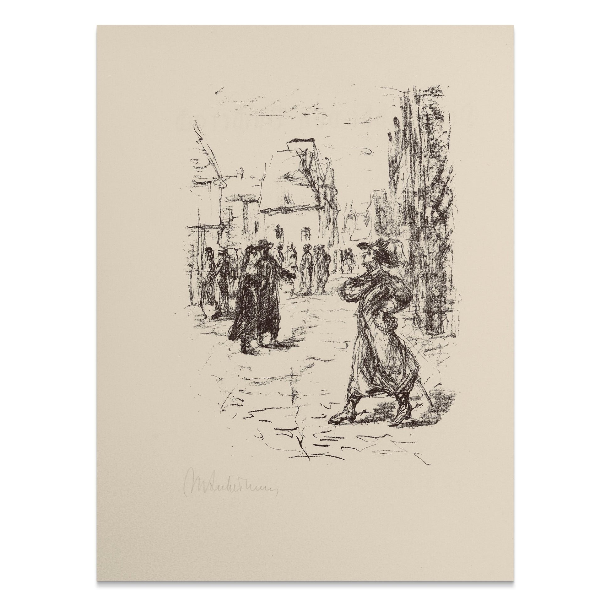 Premium Poster of Vintage Street Scene Sketch Art Print Posters