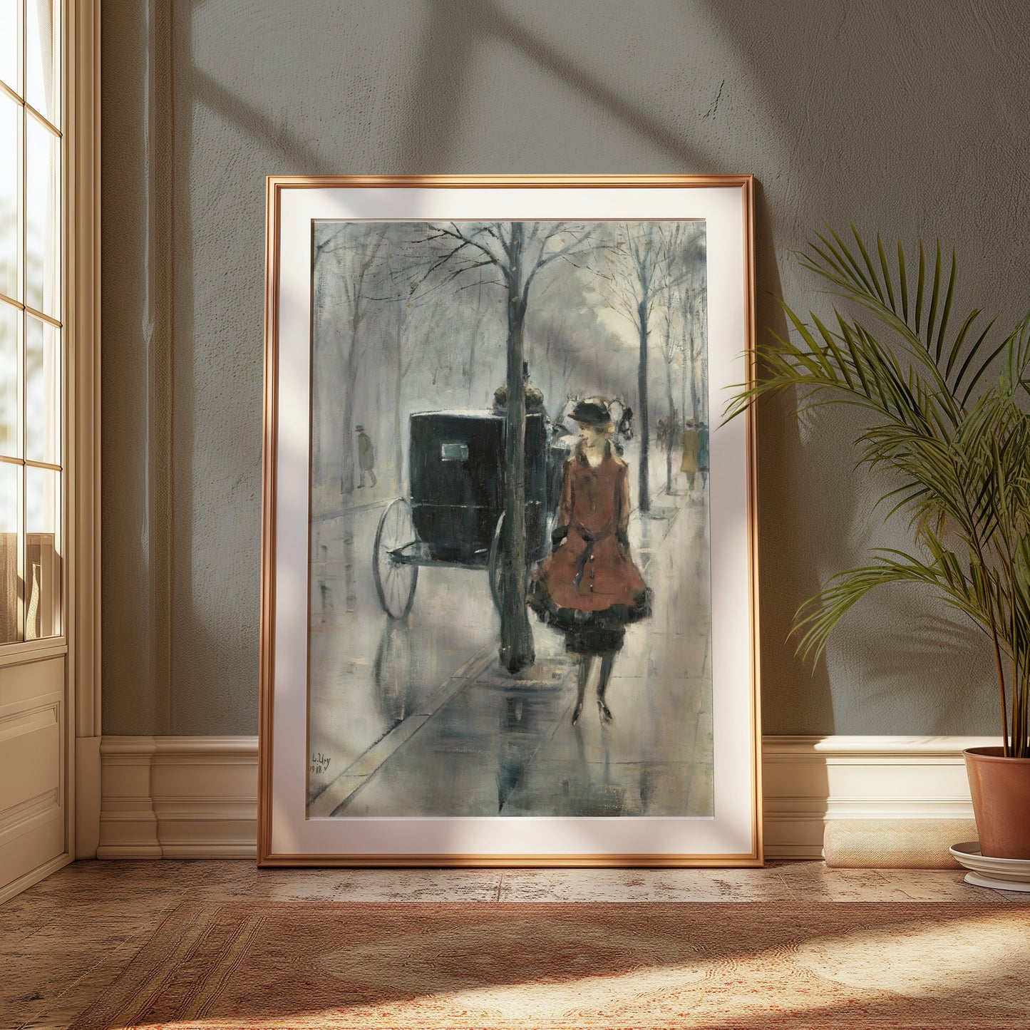 Premium Poster of Vintage Street Scene with Carriage Posters