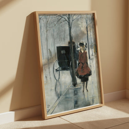 Premium Poster of Vintage Street Scene with Carriage Posters