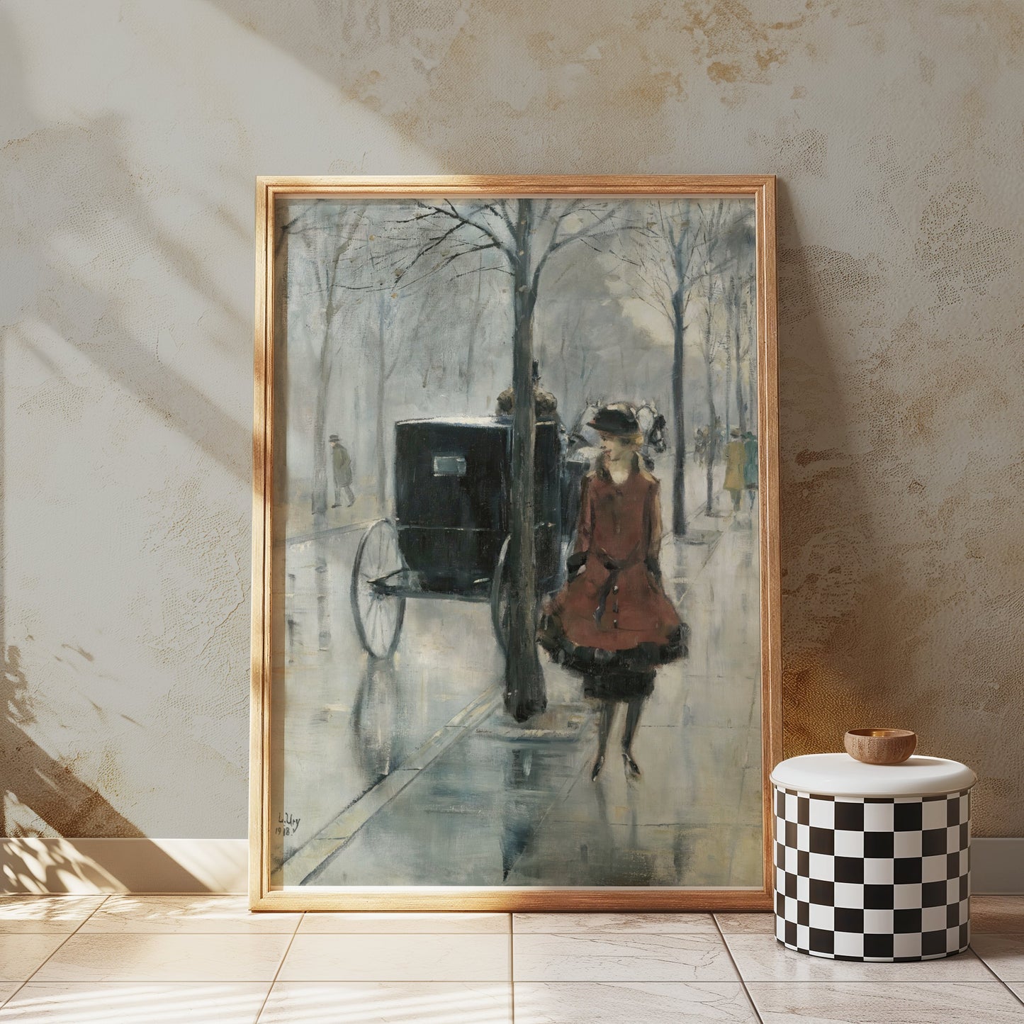 Premium Poster of Vintage Street Scene with Carriage Posters