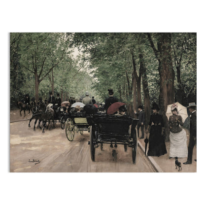 Premium Poster of Vintage Street Scene with Horse Carriages Posters