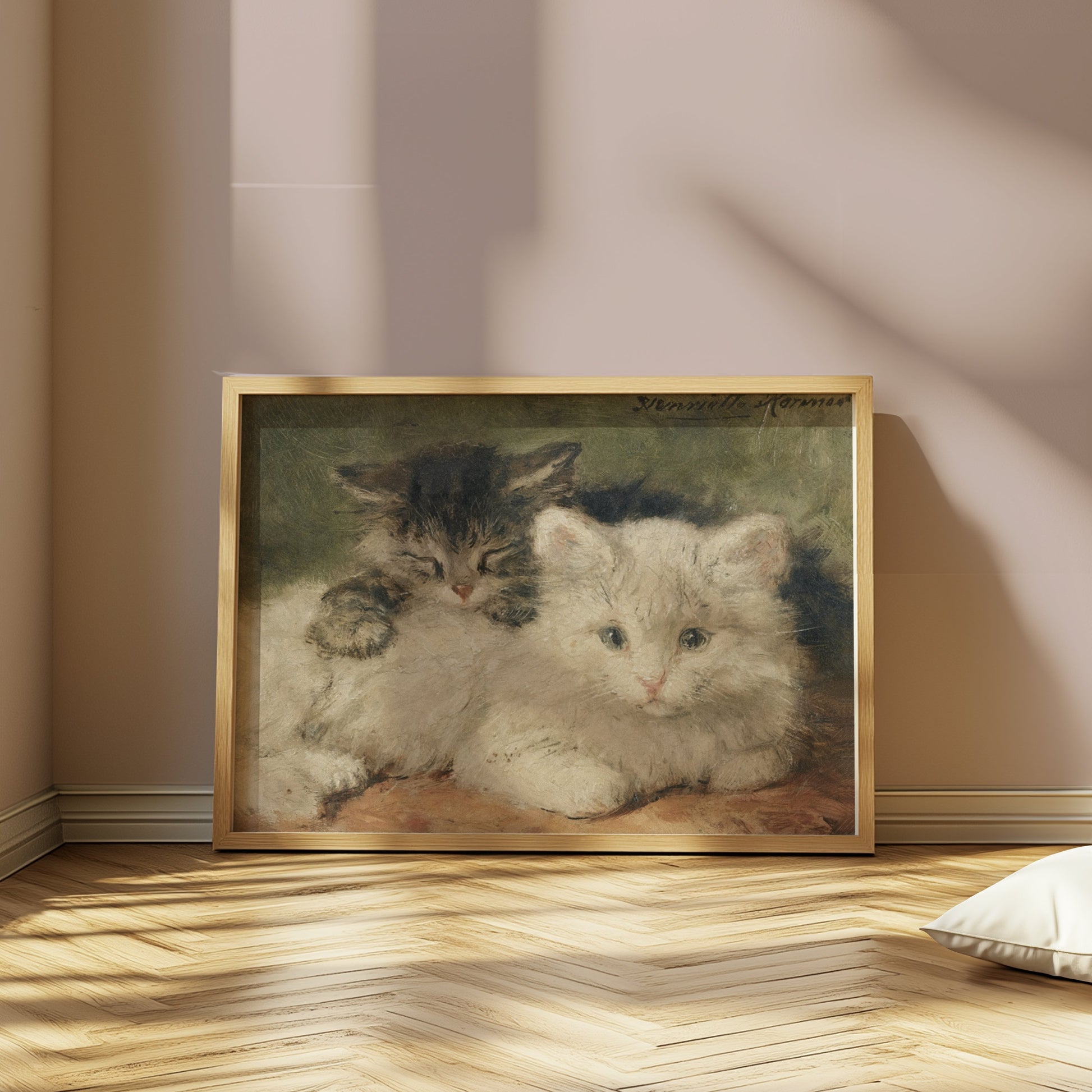 Premium Poster of Vintage Style Cute Cats Resting Painting Posters