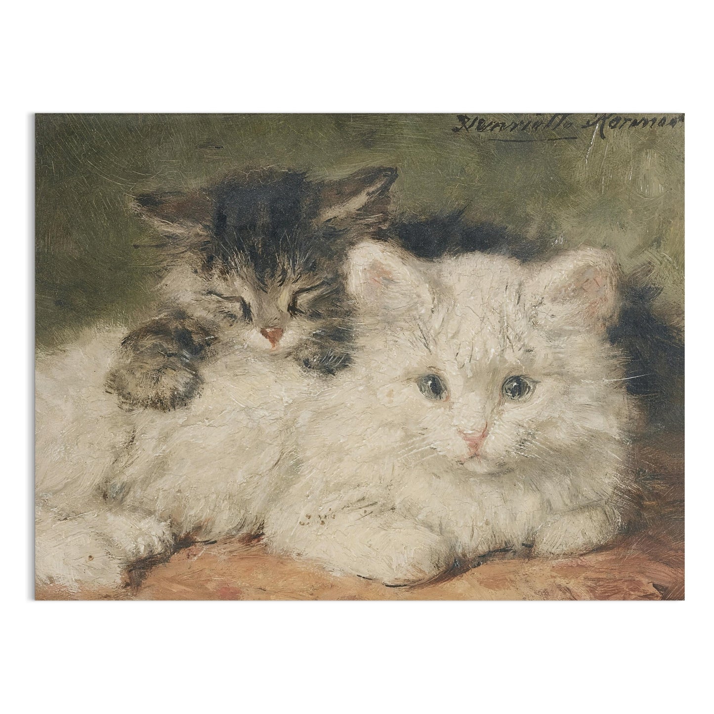 Premium Poster of Vintage Style Cute Cats Resting Painting Posters