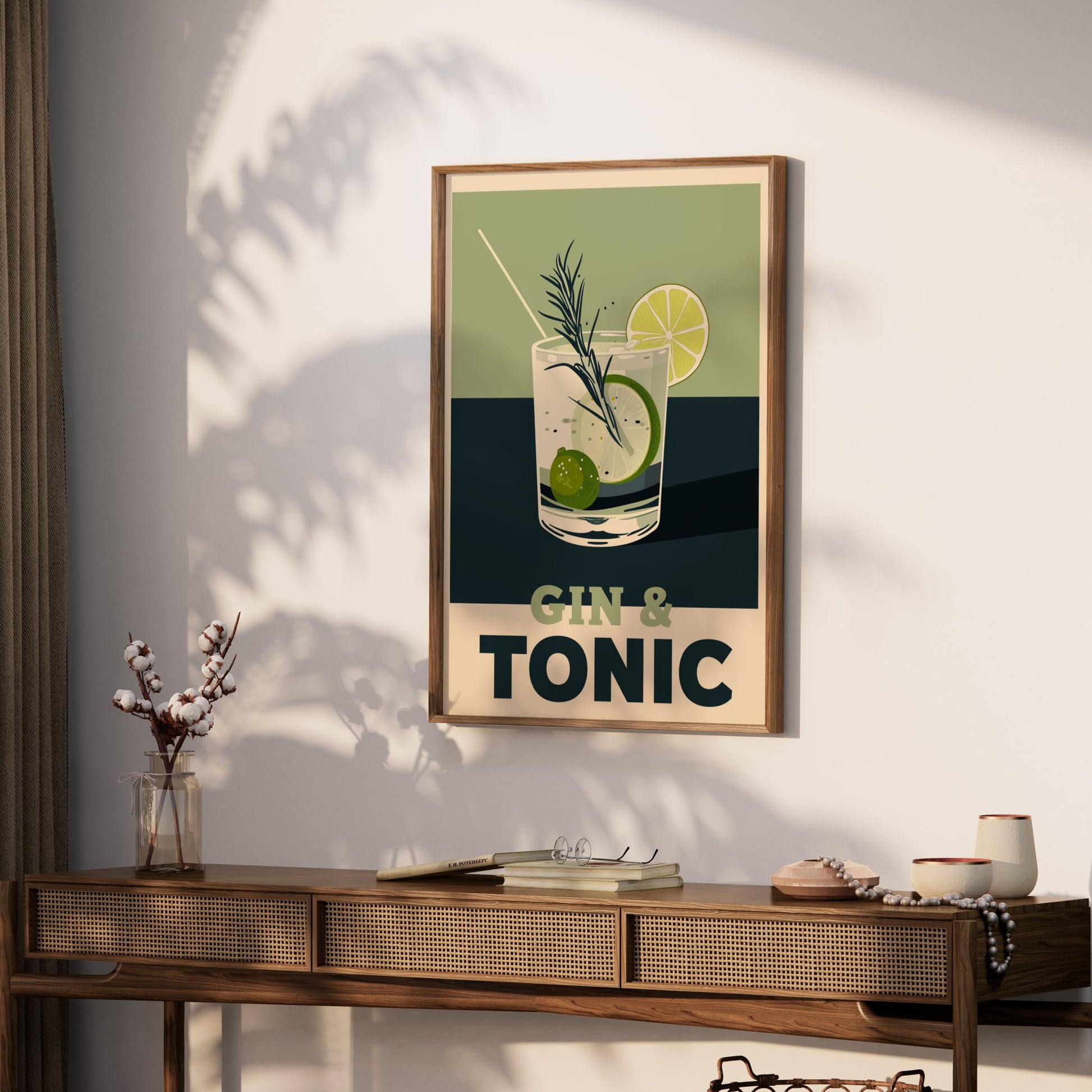 Premium Poster of Vintage Style Gin and Tonic Art Print Posters