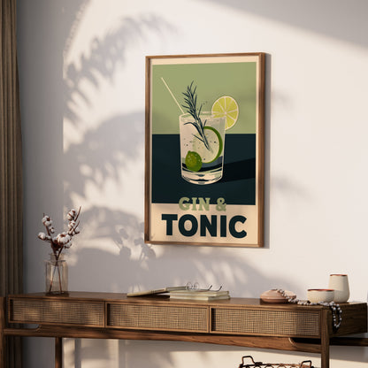 Premium Poster of Vintage Style Gin and Tonic Art Print Posters