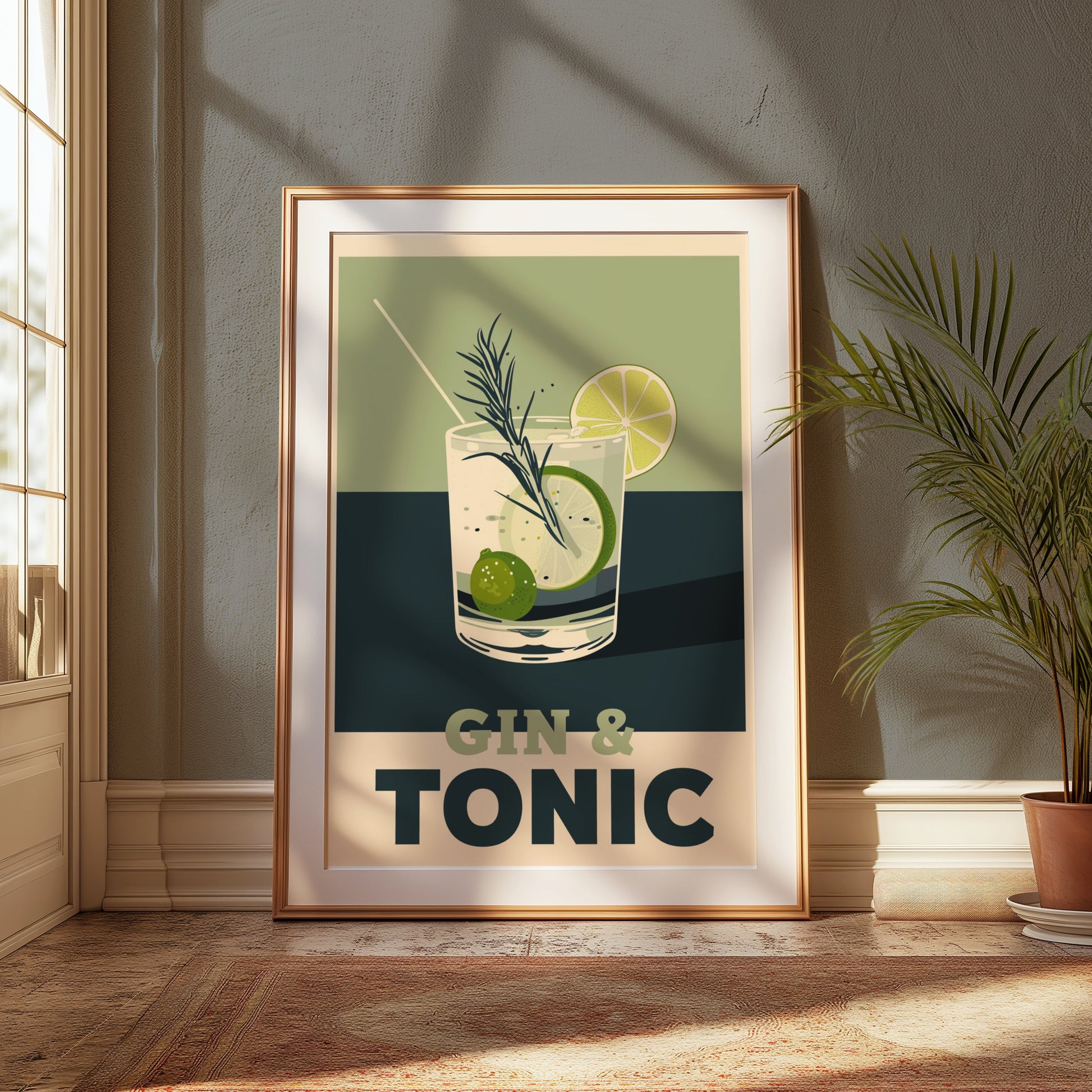 Premium Poster of Vintage Style Gin and Tonic Art Print Posters