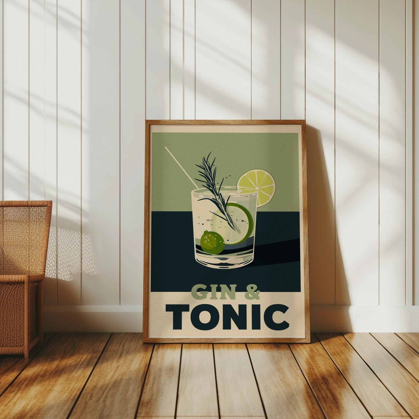 Premium Poster of Vintage Style Gin and Tonic Art Print Posters
