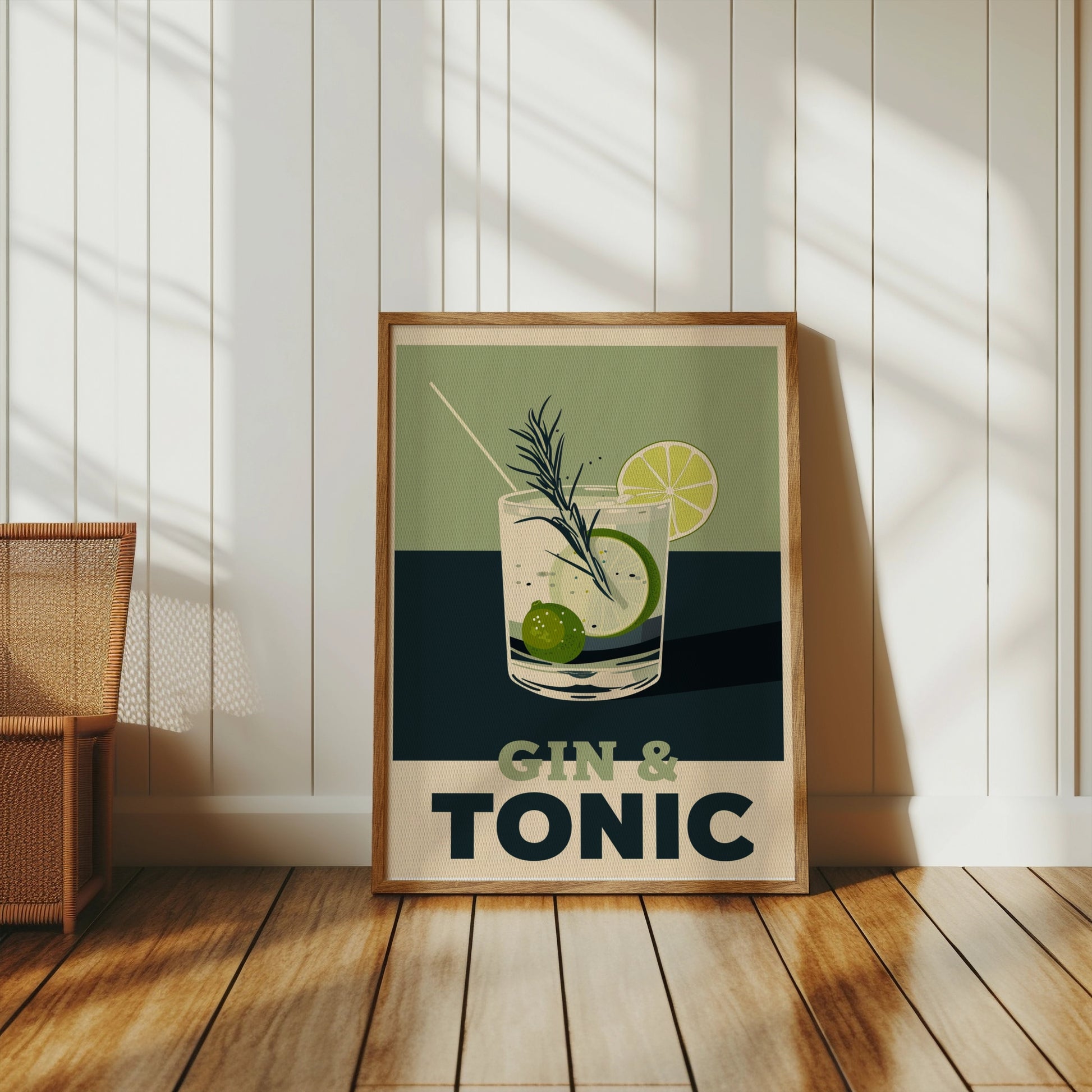 Premium Poster of Vintage Style Gin and Tonic Art Print Posters