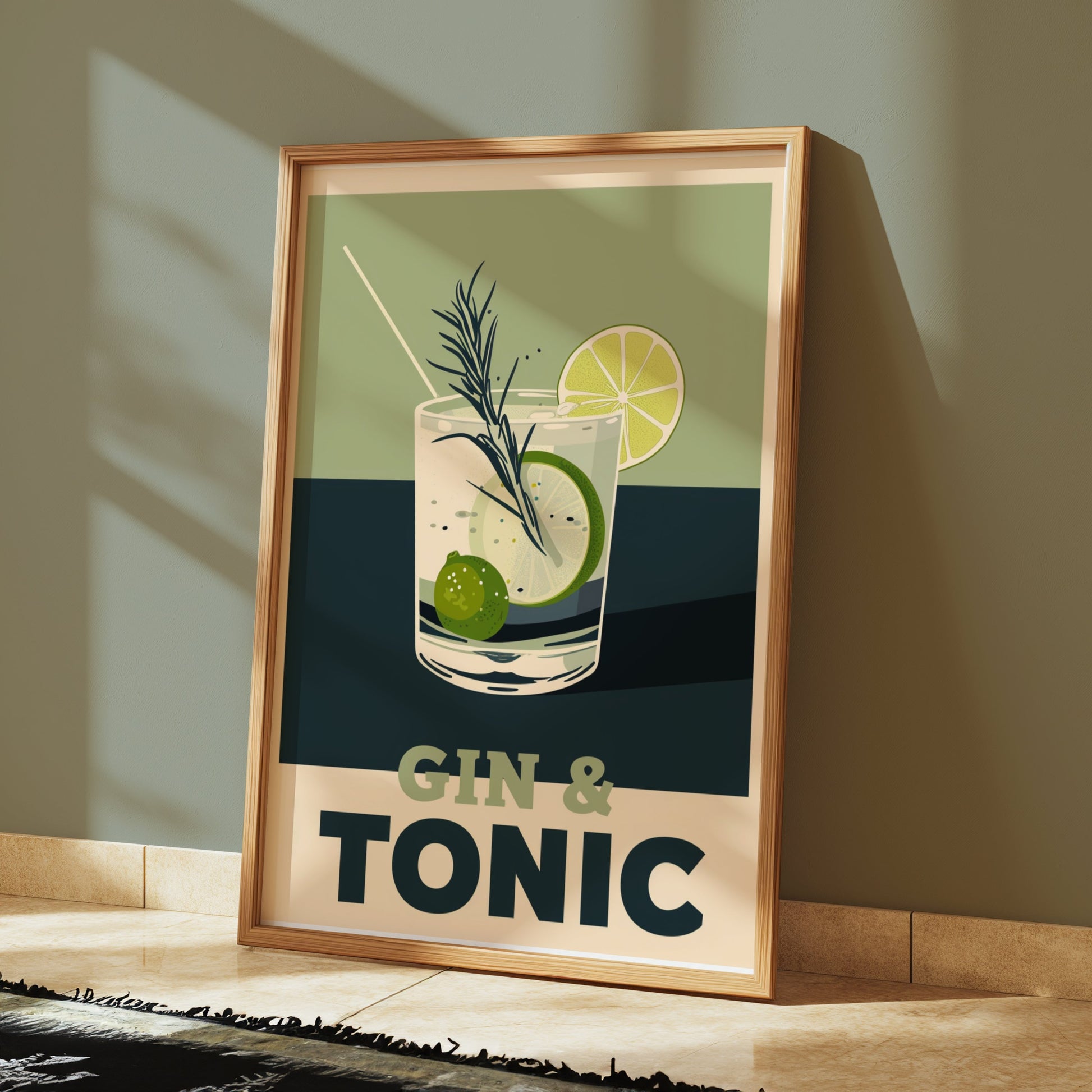 Premium Poster of Vintage Style Gin and Tonic Art Print Posters