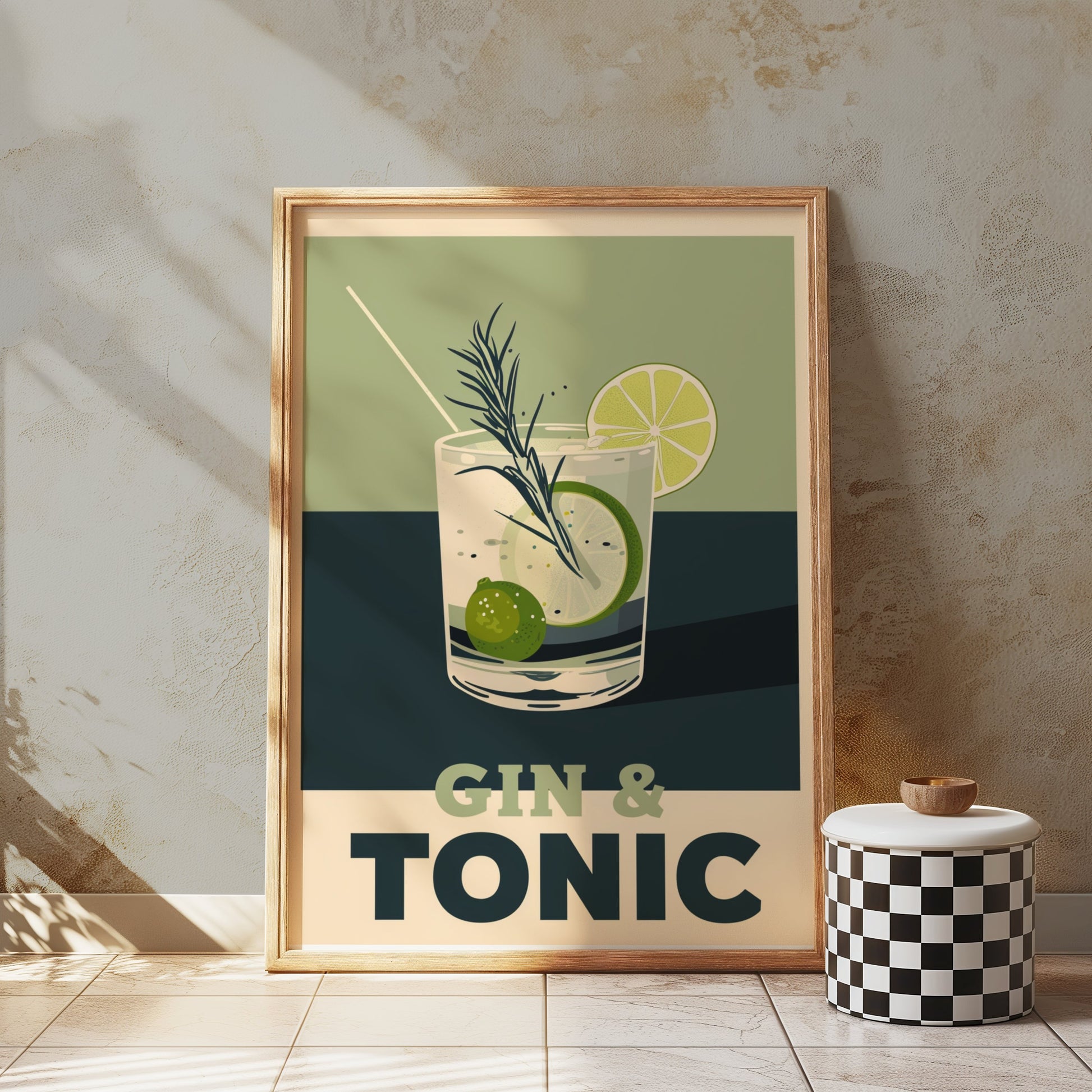 Premium Poster of Vintage Style Gin and Tonic Art Print Posters