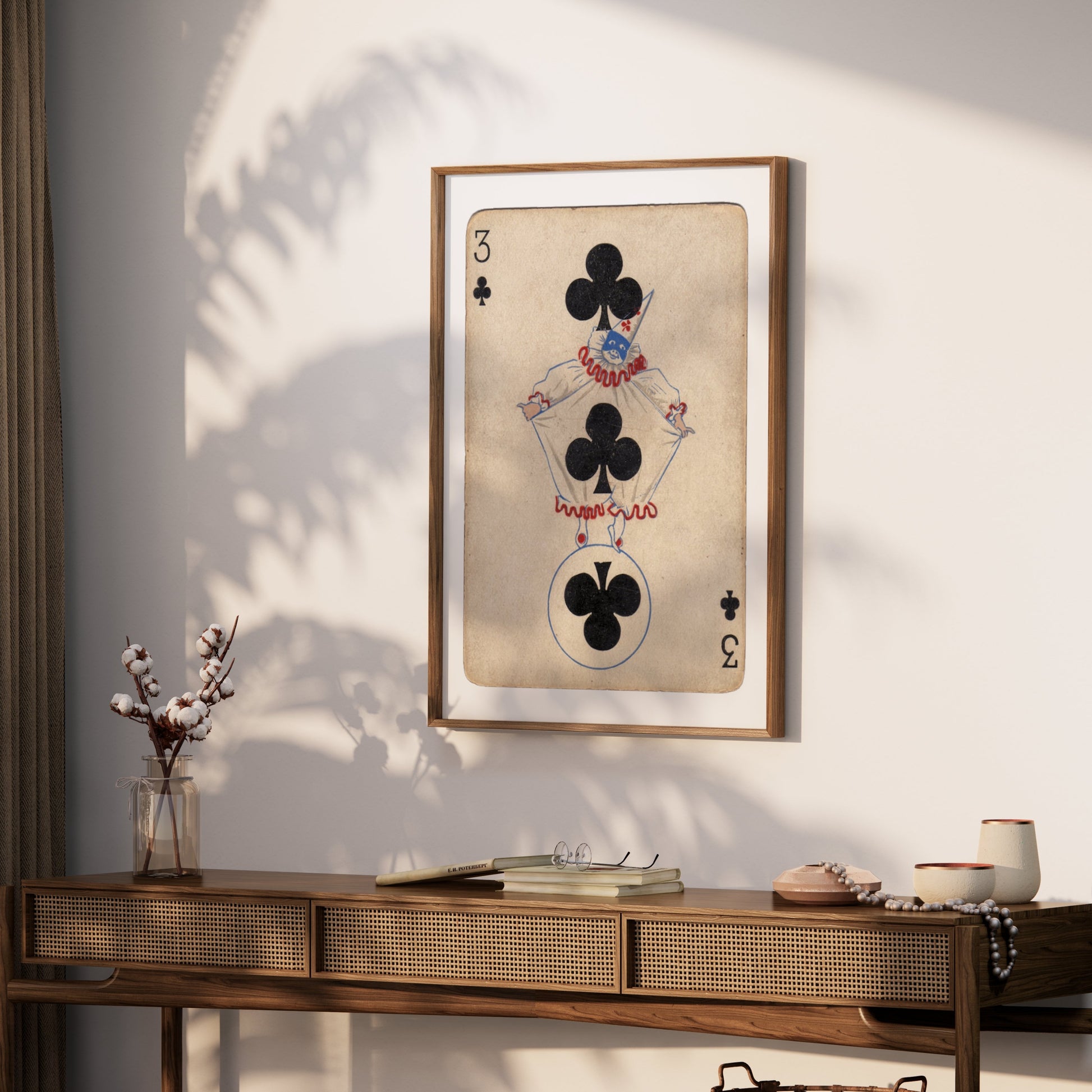 Premium Poster of Vintage Three of Clubs Playing Card Posters
