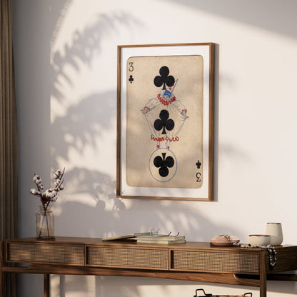 Premium Poster of Vintage Three of Clubs Playing Card Posters