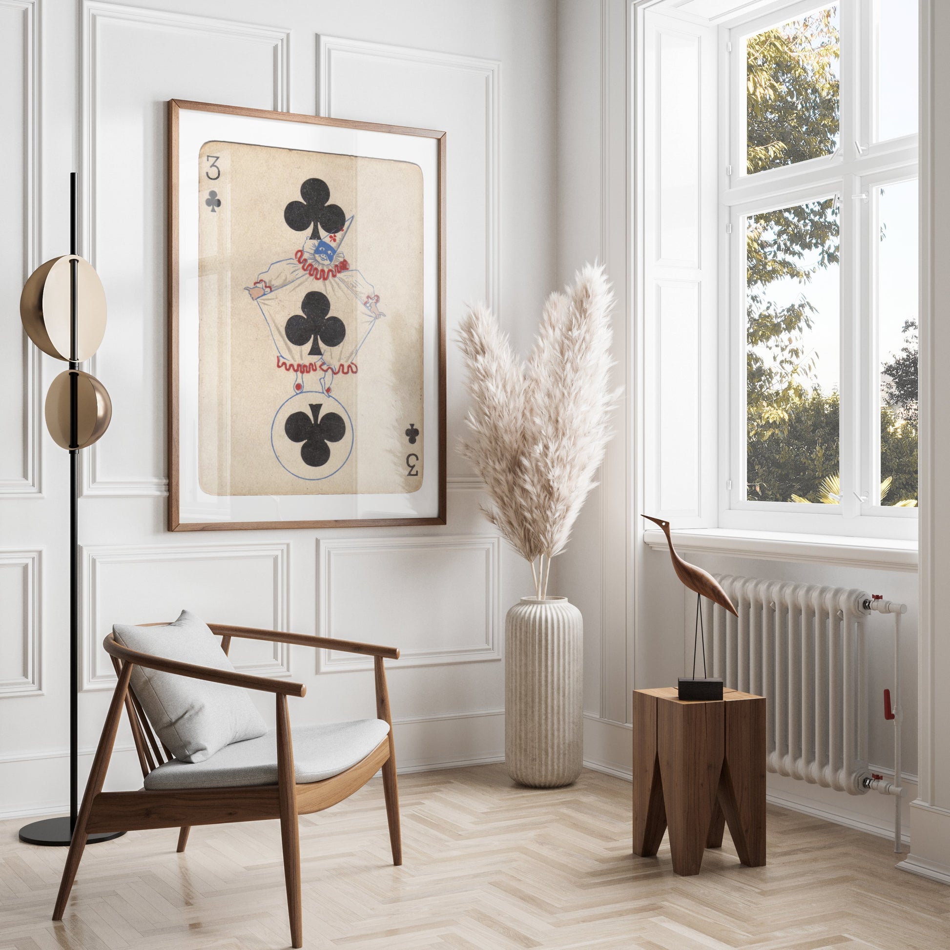 Premium Poster of Vintage Three of Clubs Playing Card Posters