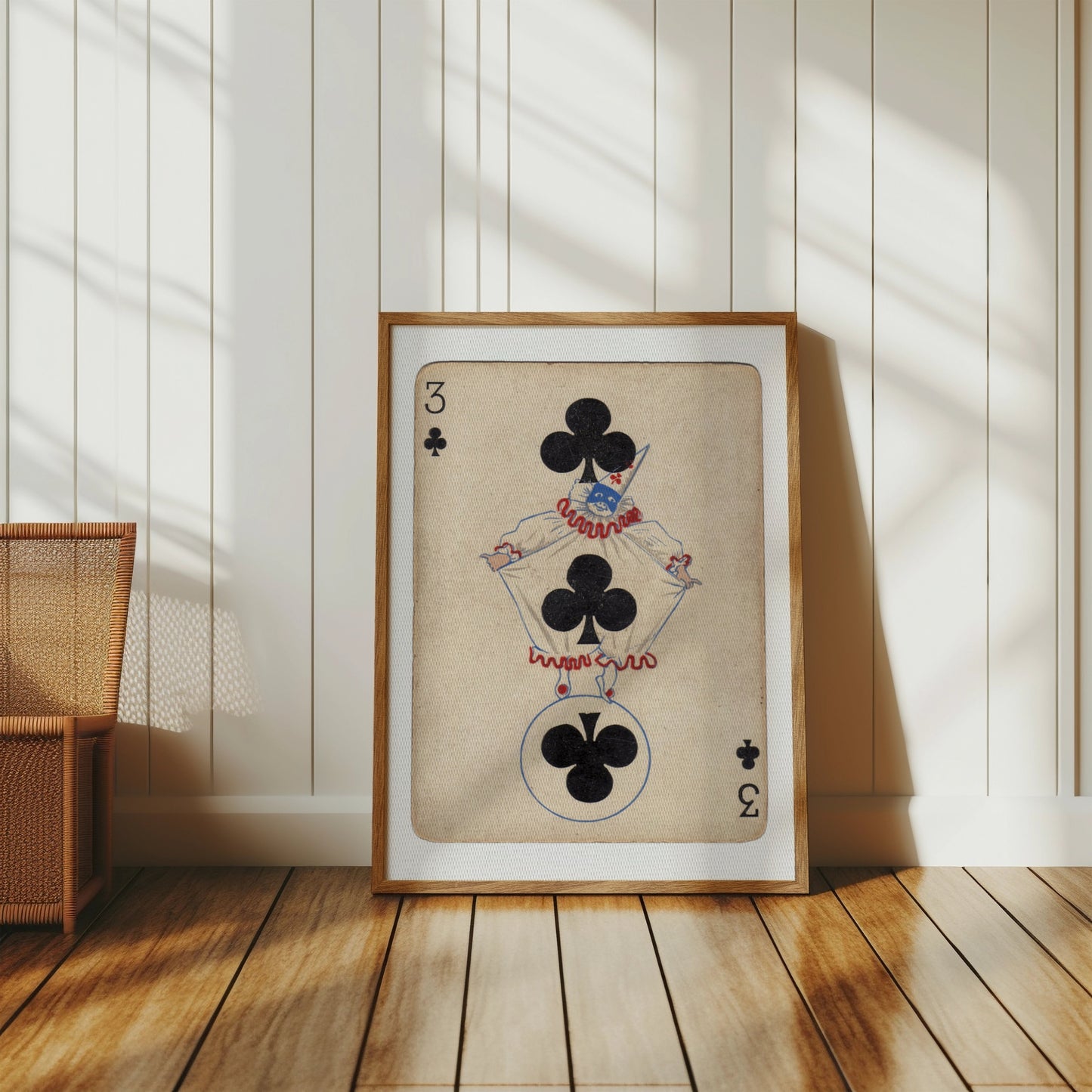 Premium Poster of Vintage Three of Clubs Playing Card Posters