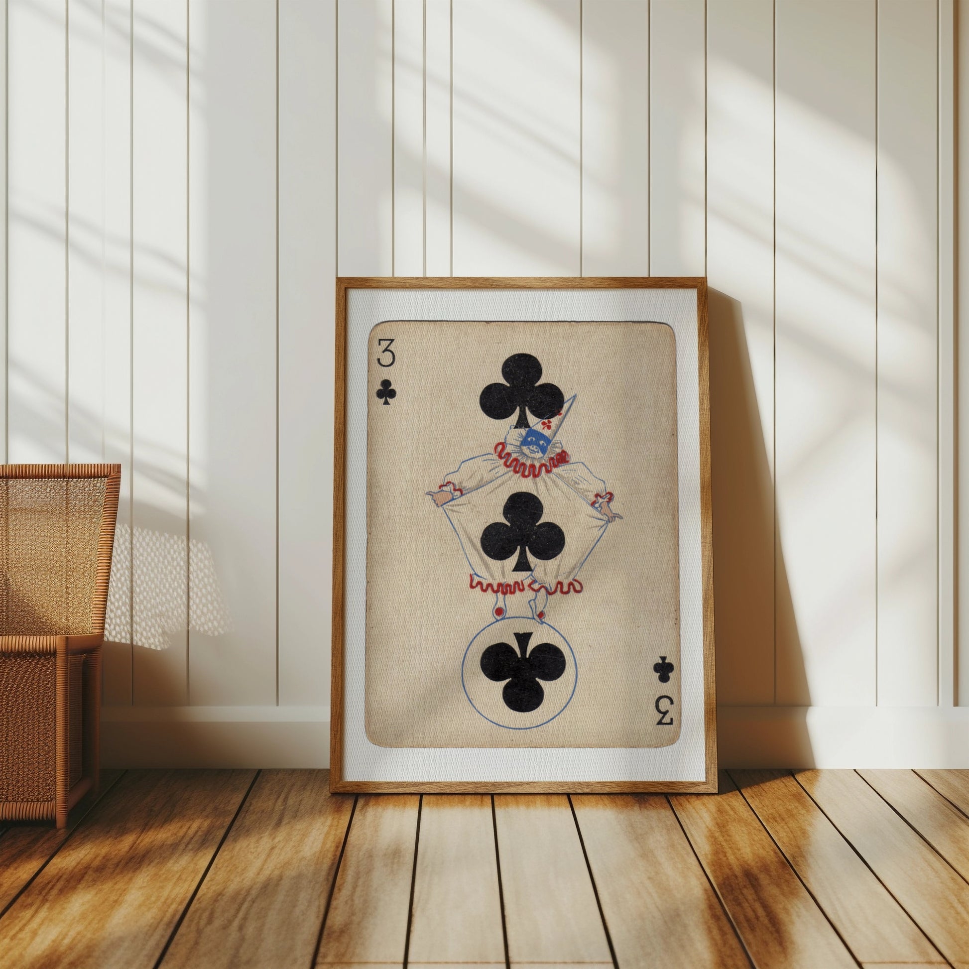 Premium Poster of Vintage Three of Clubs Playing Card Posters