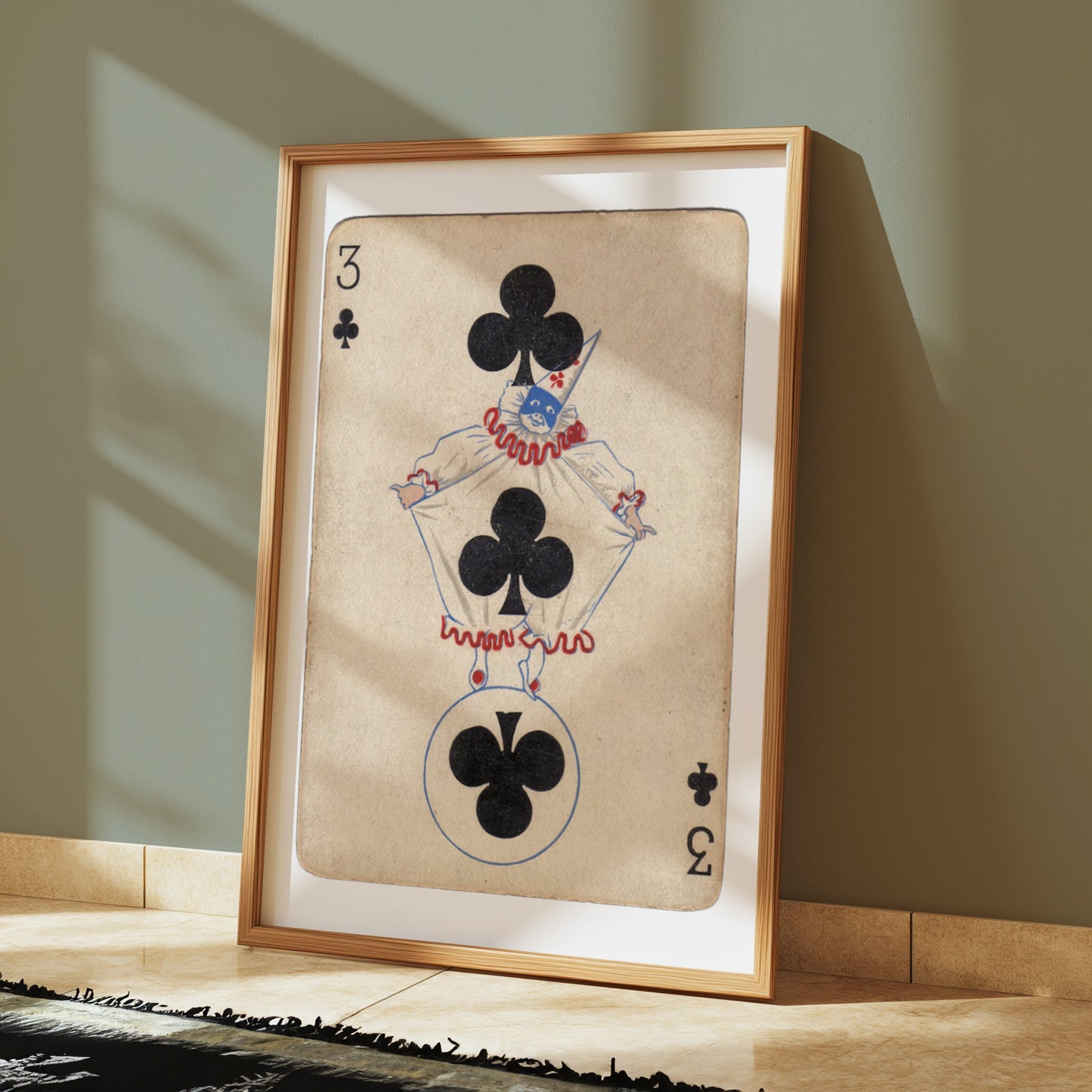 Premium Poster of Vintage Three of Clubs Playing Card Posters