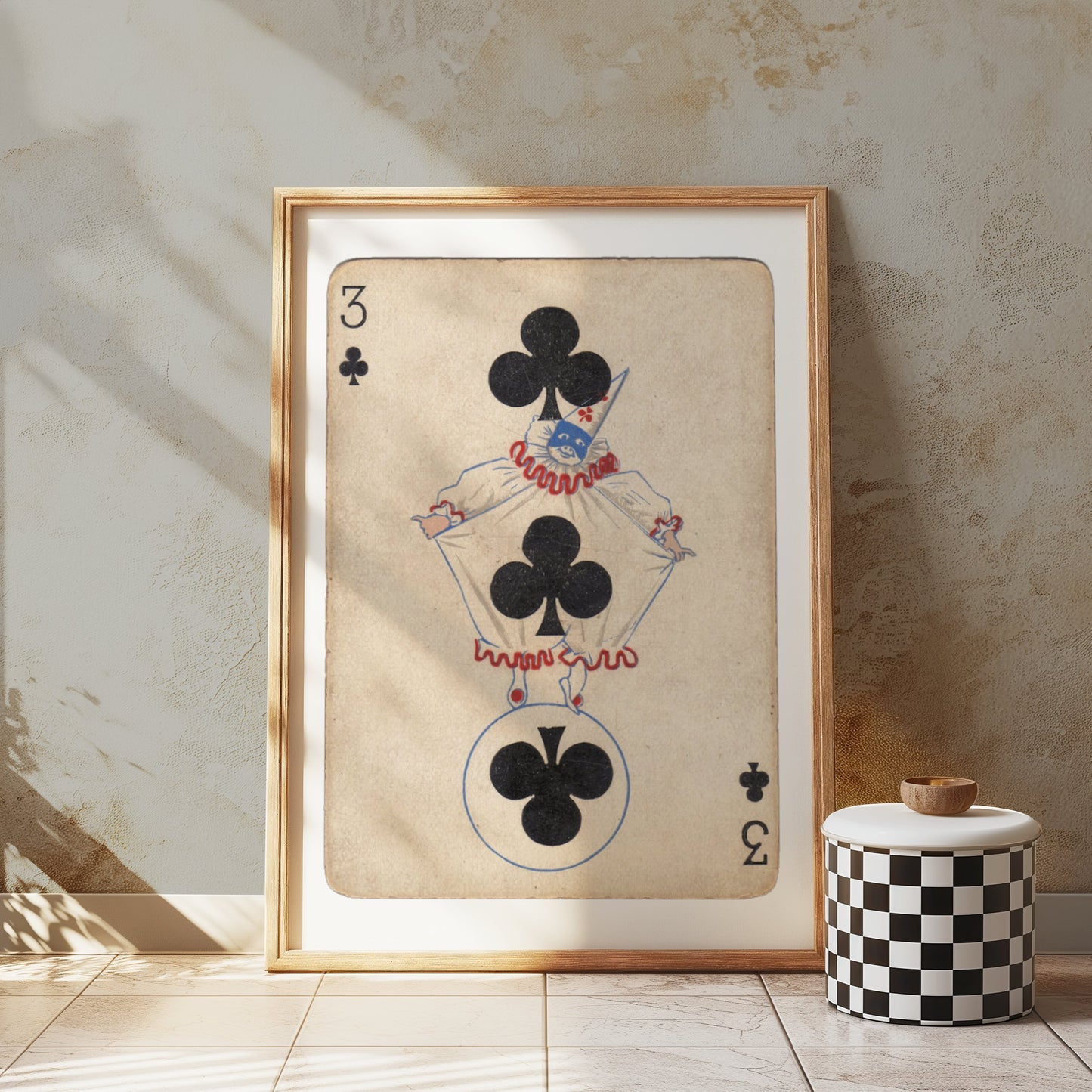 Premium Poster of Vintage Three of Clubs Playing Card Posters