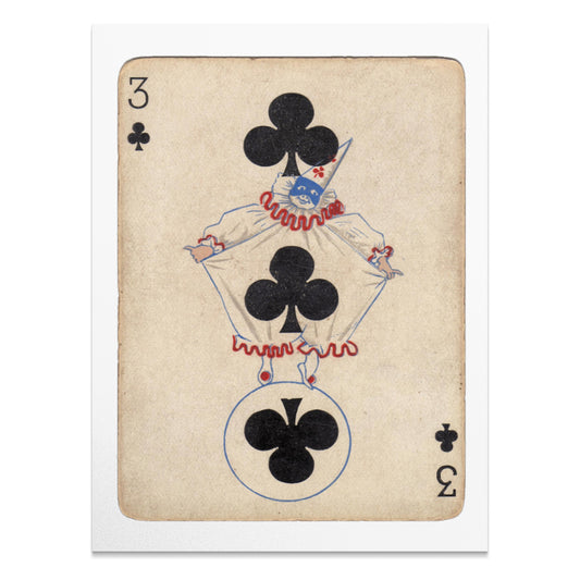 Premium Poster of Vintage Three of Clubs Playing Card Posters