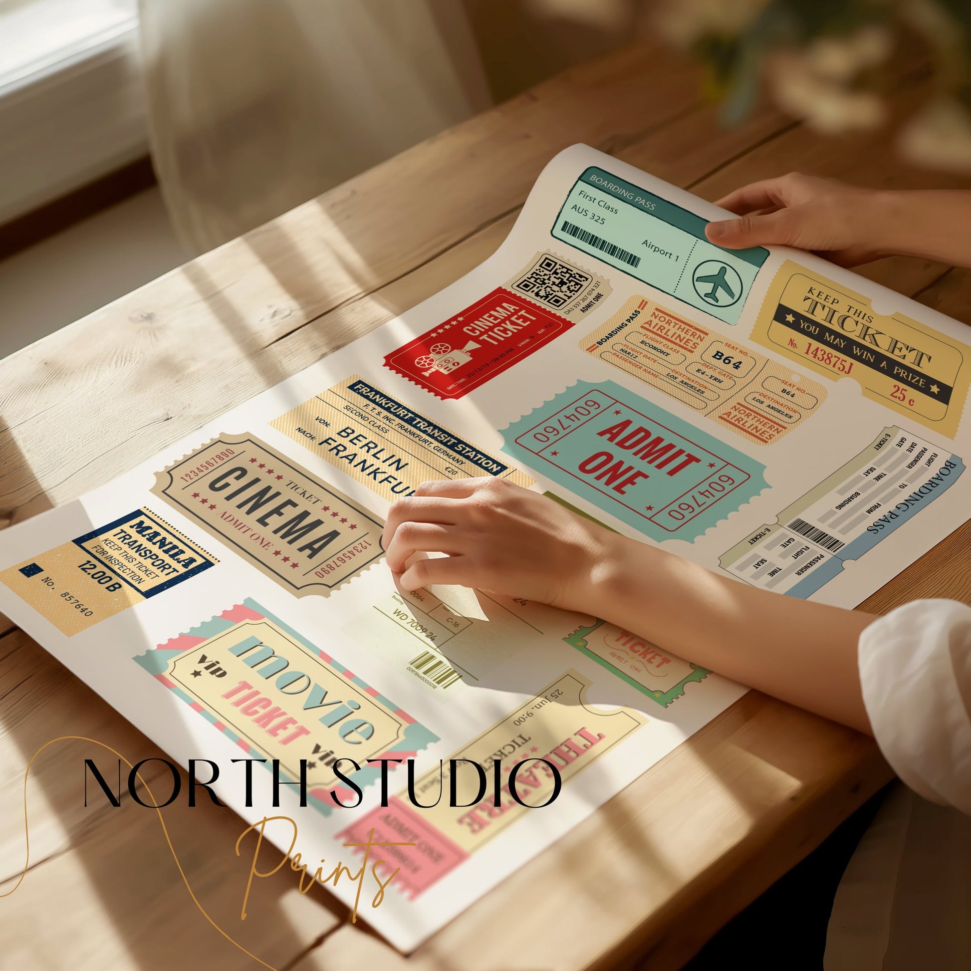 Premium Poster of Vintage Transportation and Cinema Ticket Posters