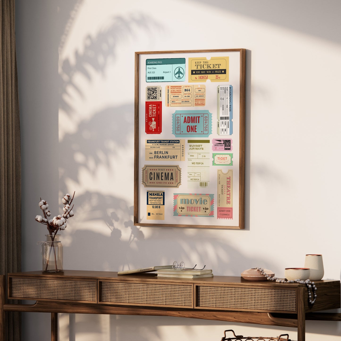 Premium Poster of Vintage Transportation and Cinema Ticket Posters