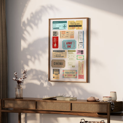 Premium Poster of Vintage Transportation and Cinema Ticket Posters