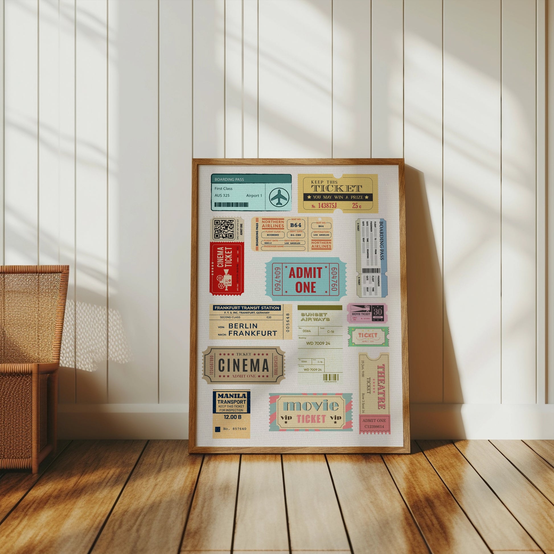 Premium Poster of Vintage Transportation and Cinema Ticket Posters