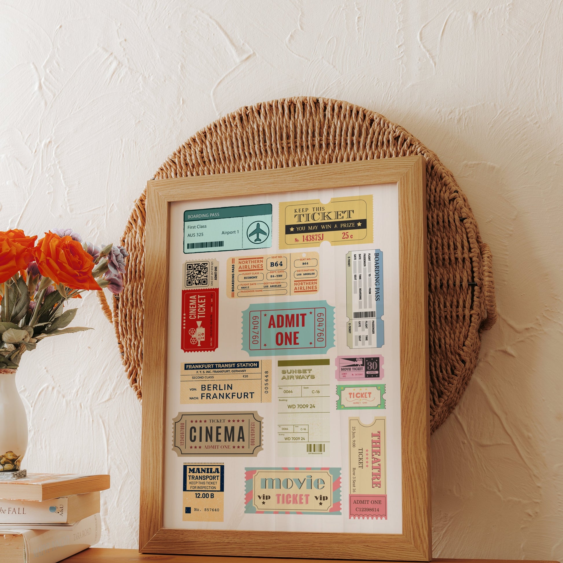 Premium Poster of Vintage Transportation and Cinema Ticket Posters