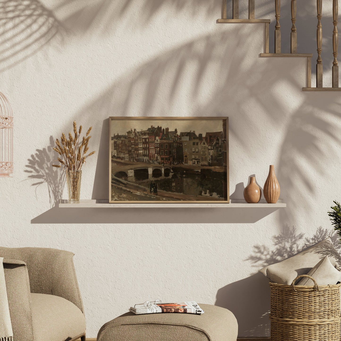 Premium Poster of Vintage Urban Landscape City Scene Art Print Posters