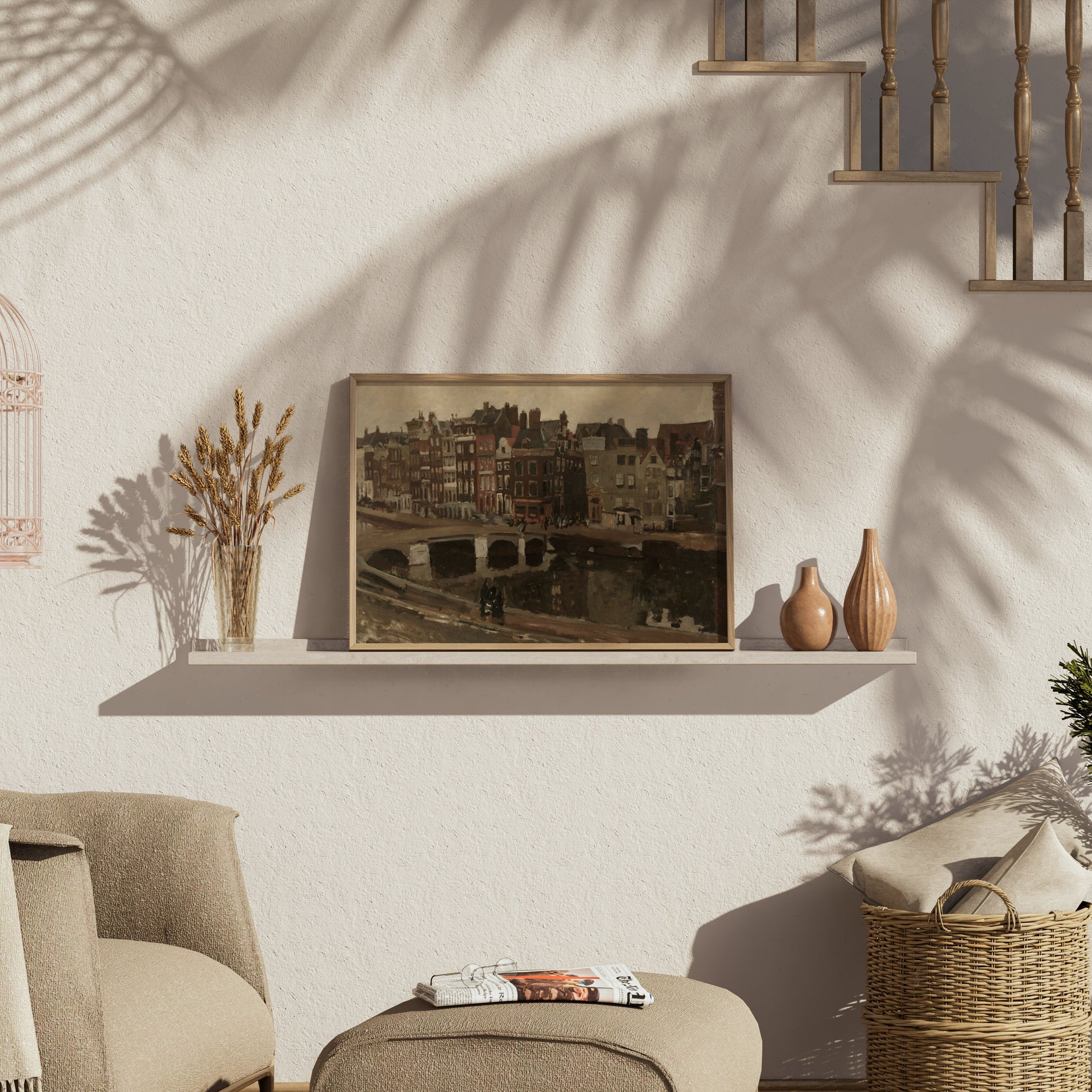 Premium Poster of Vintage Urban Landscape City Scene Art Print Posters