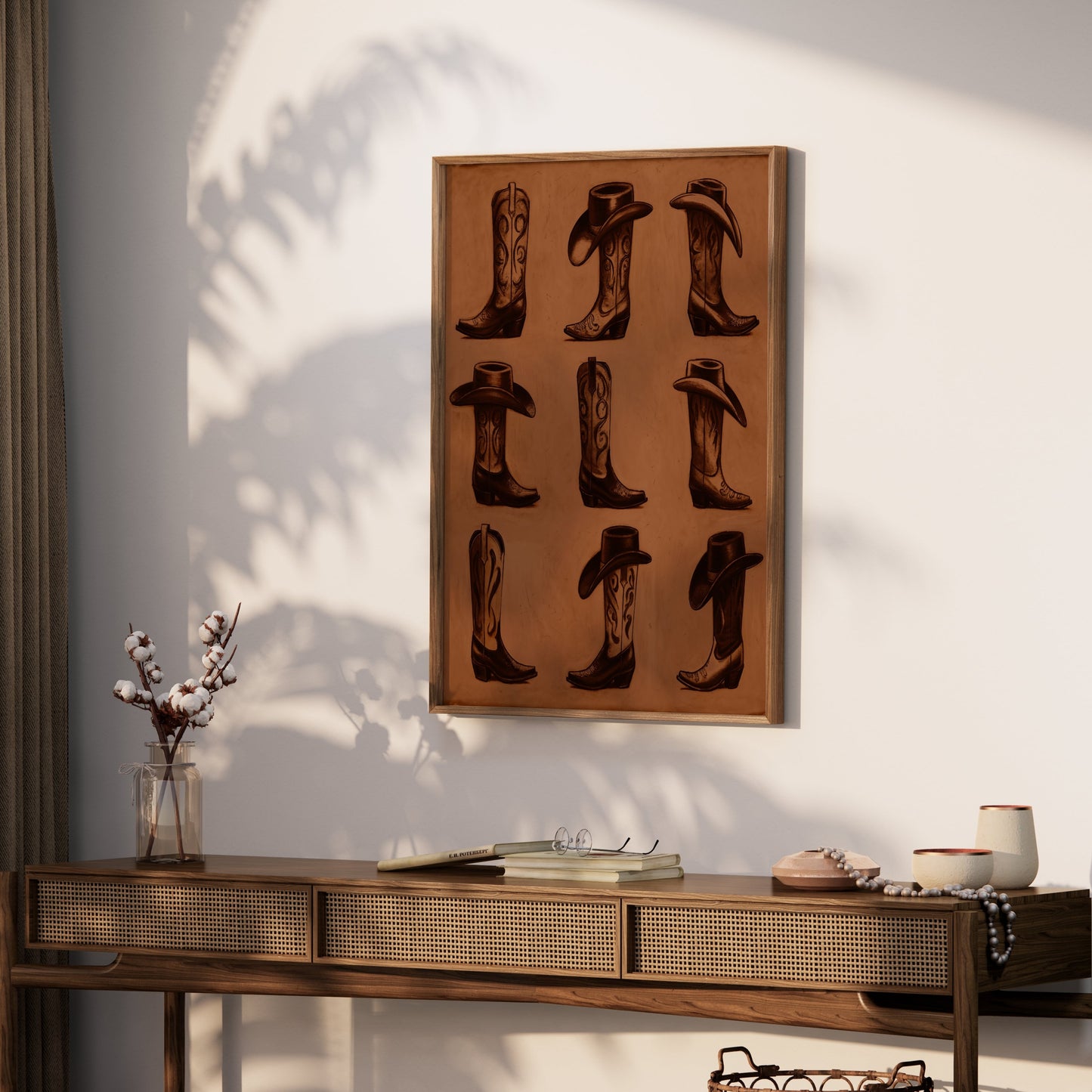 Premium Poster of Vintage Western Cowboy Hats and Boots Posters
