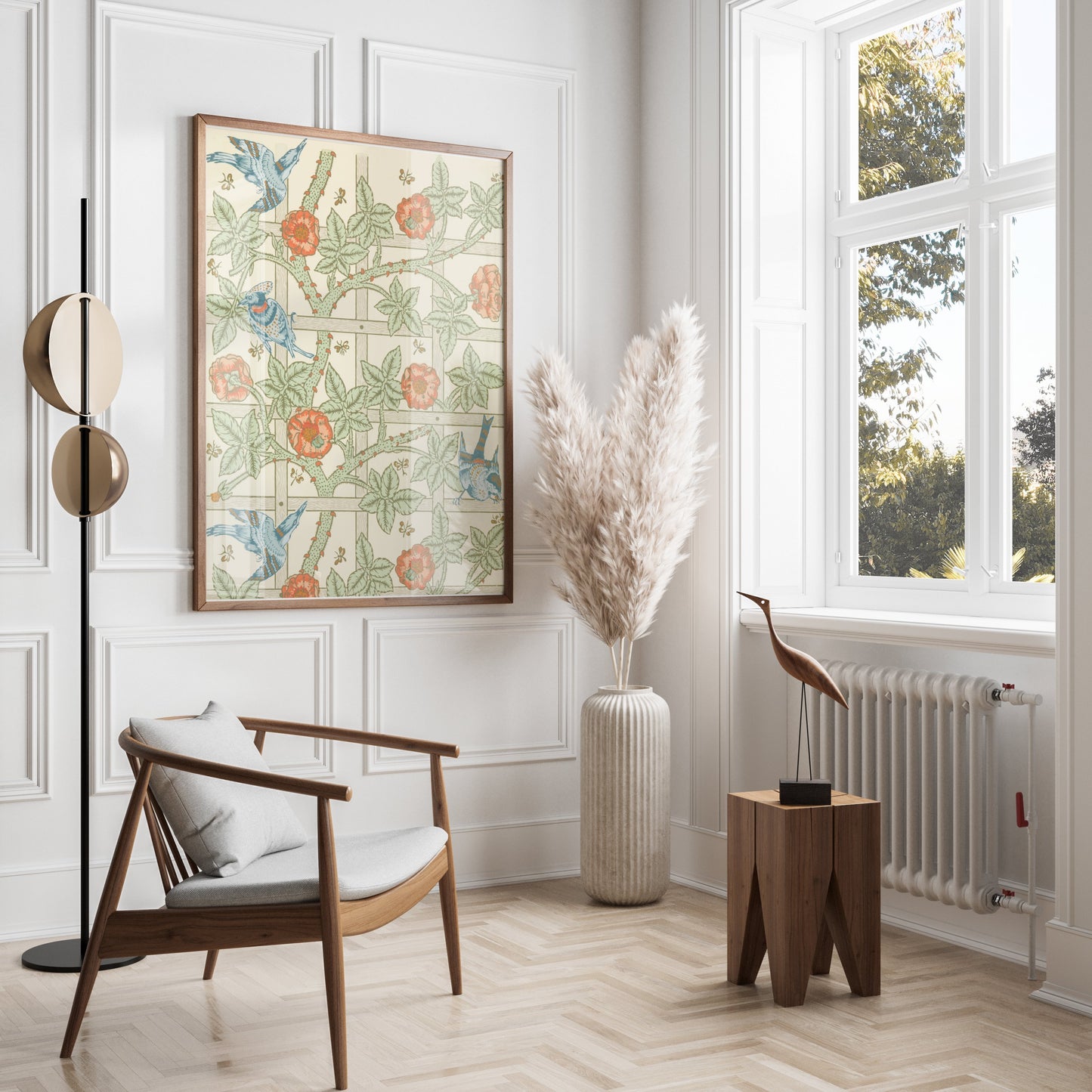 Premium Poster of Vintage William Morris Floral and Bird Design Posters