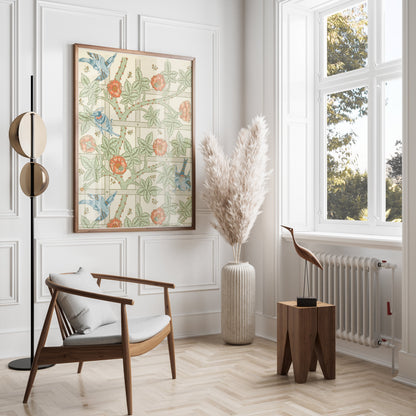 Premium Poster of Vintage William Morris Floral and Bird Design Posters