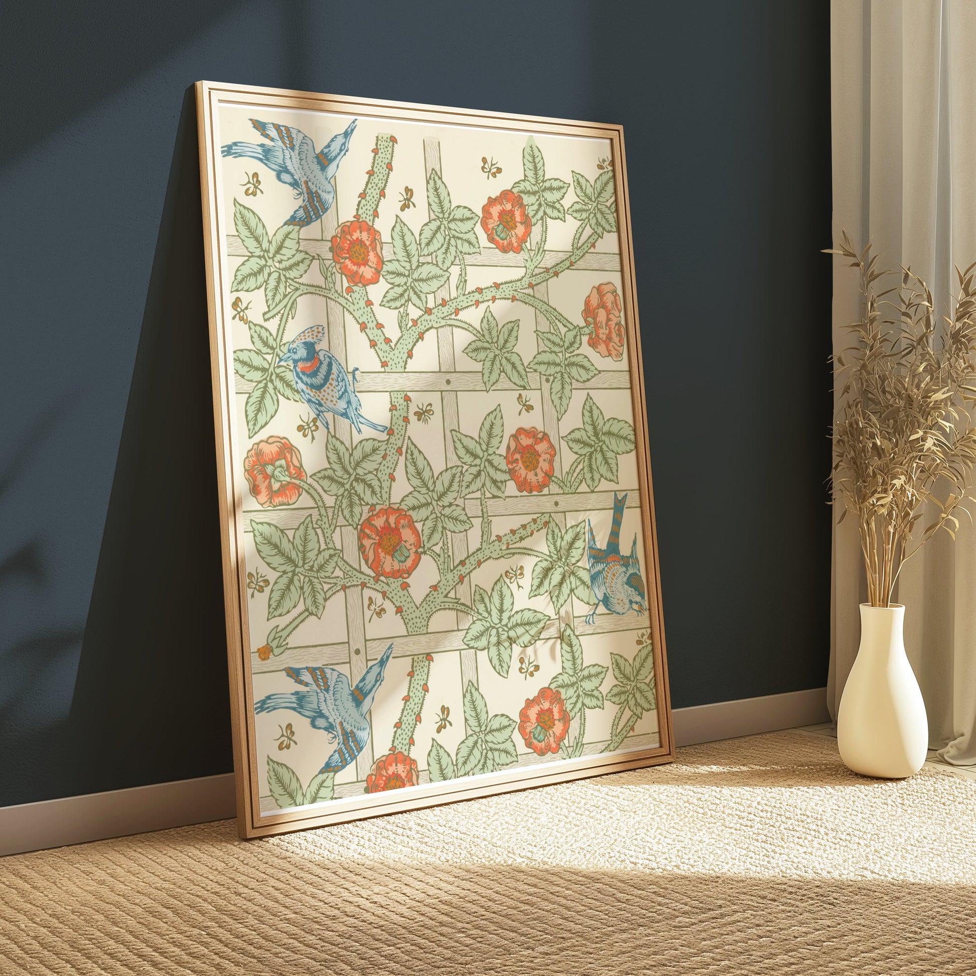 Premium Poster of Vintage William Morris Floral and Bird Design Posters