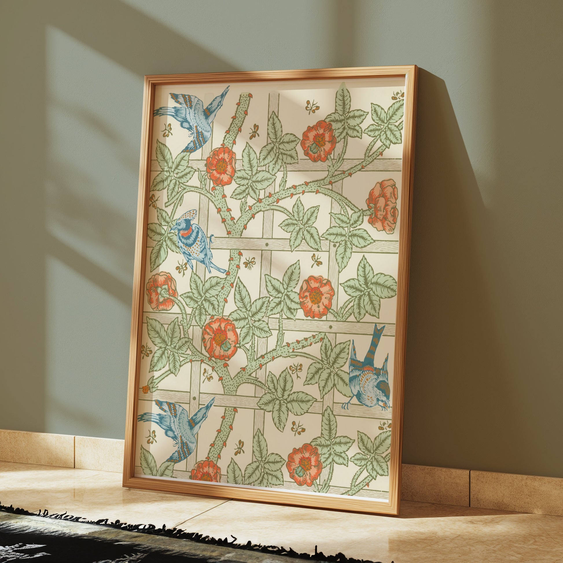 Premium Poster of Vintage William Morris Floral and Bird Design Posters