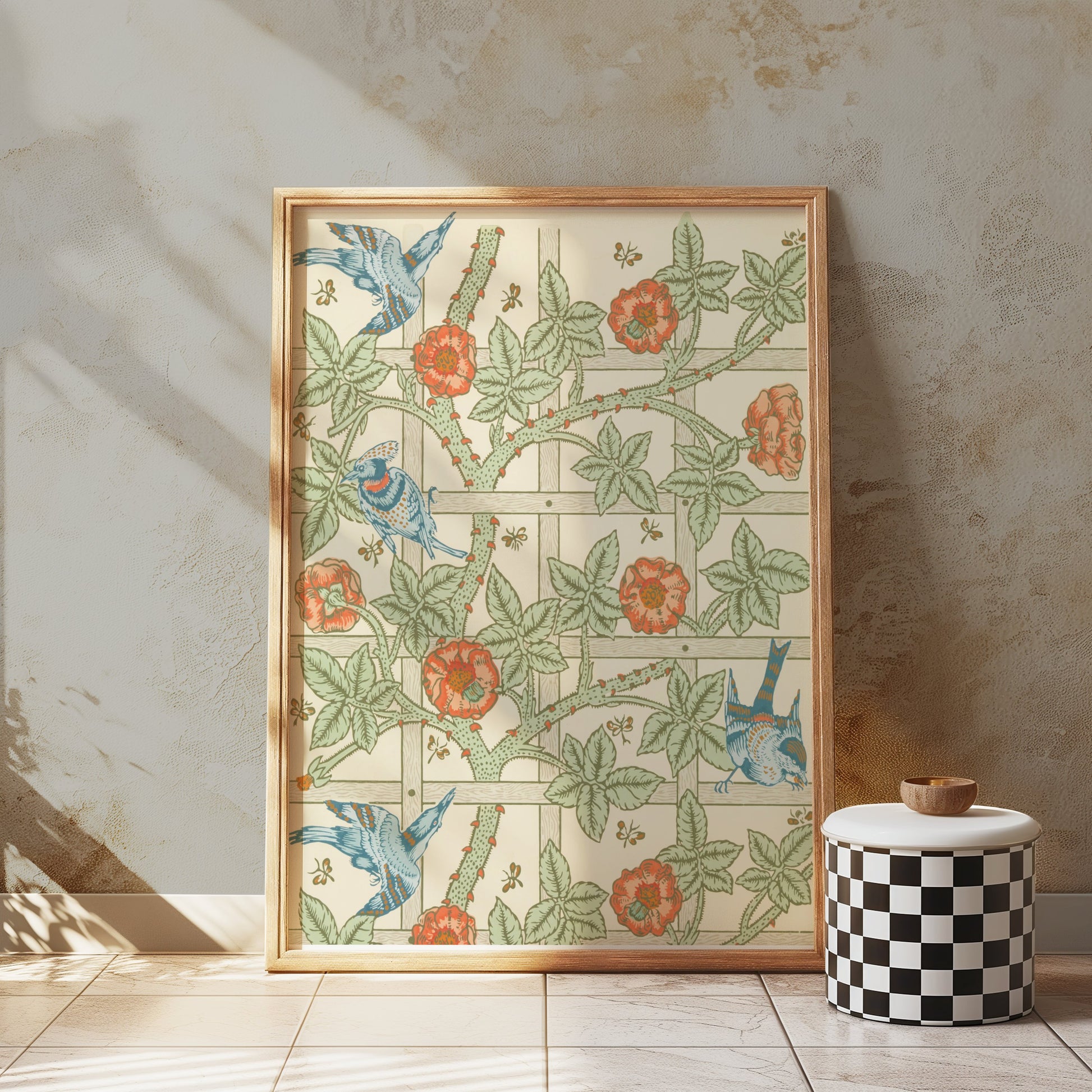 Premium Poster of Vintage William Morris Floral and Bird Design Posters