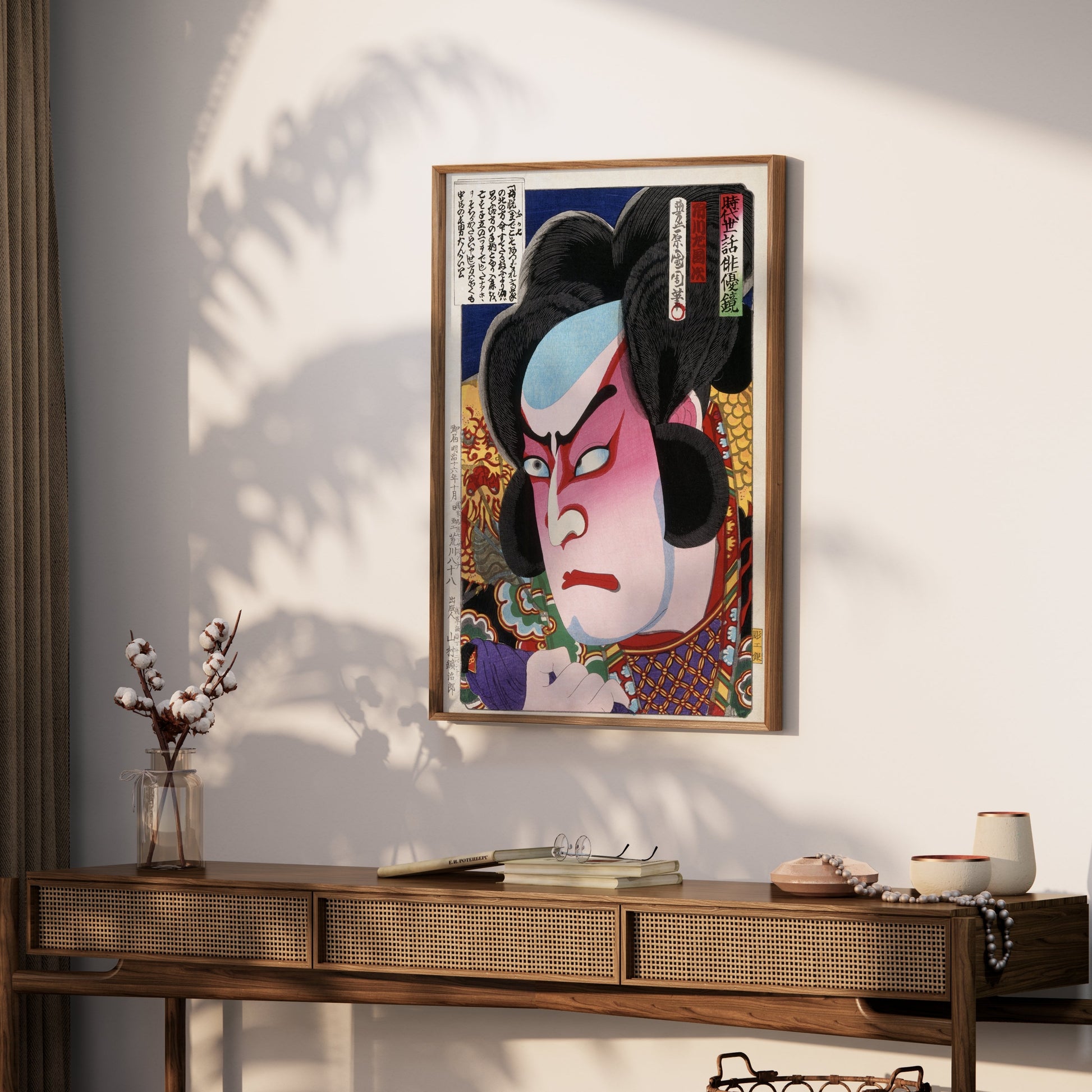 Premium Poster of Vivid Japanese Ukiyo-e Style Theatrical Portrait Art Posters