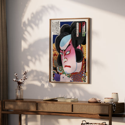 Premium Poster of Vivid Japanese Ukiyo-e Style Theatrical Portrait Art Posters