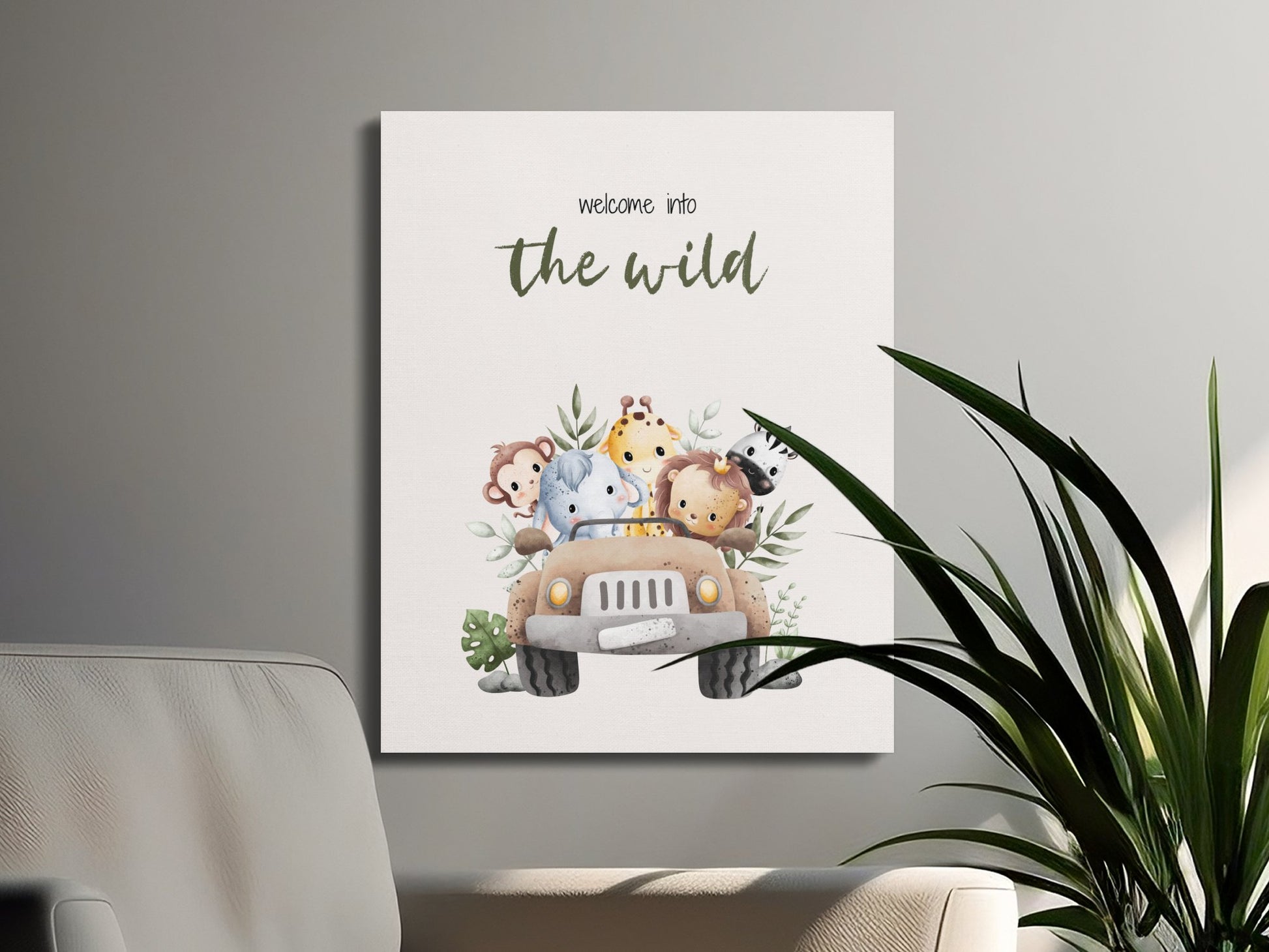 Premium Poster of Welcome Into the Wild Nursery Wall Art Canvas Wraps