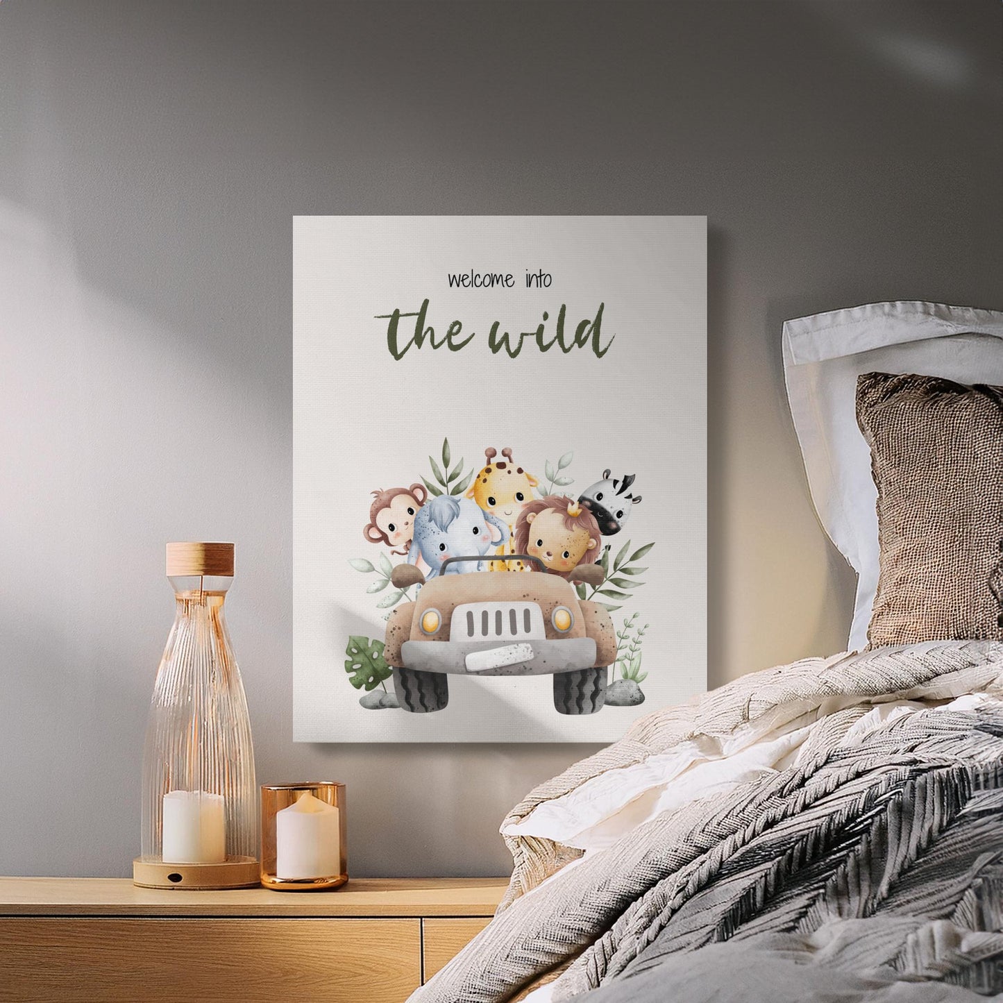 Premium Poster of Welcome Into the Wild Nursery Wall Art Canvas Wraps