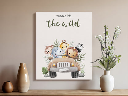 Premium Poster of Welcome Into the Wild Nursery Wall Art Canvas Wraps